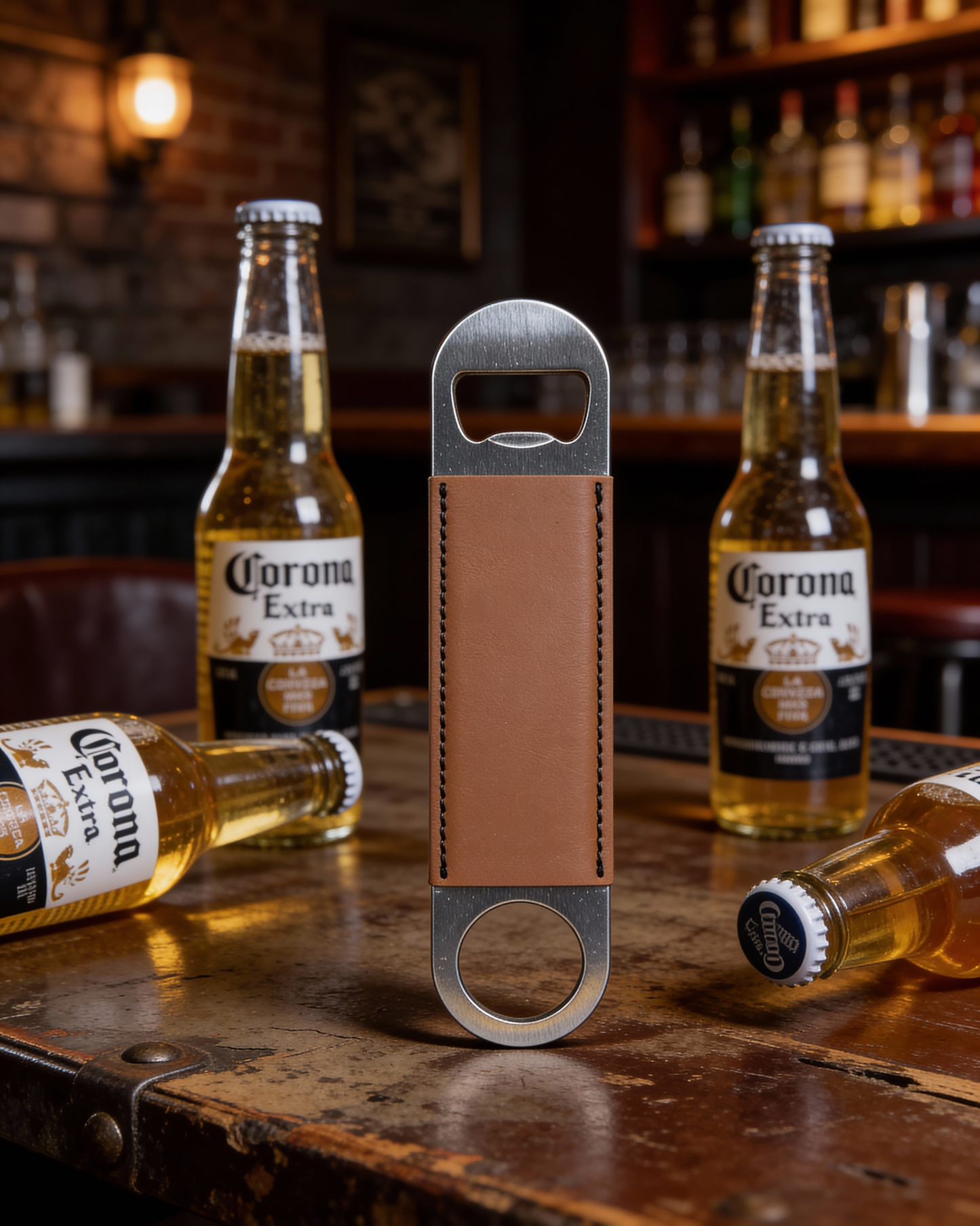 Leather & Metal Bottle Opener