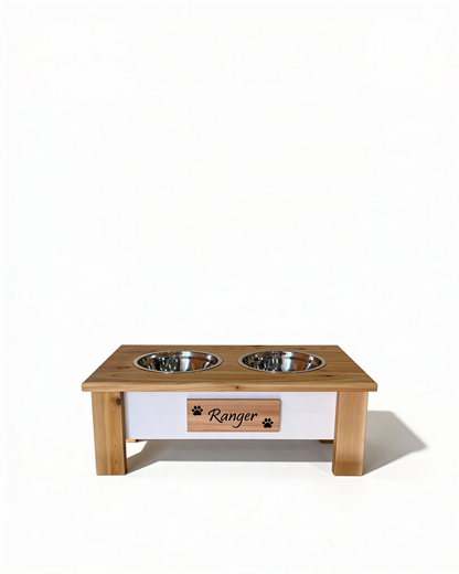 Cedar & Pine Dog Bowl Stand