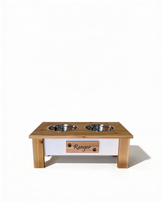 Cedar & Pine Dog Bowl Stand