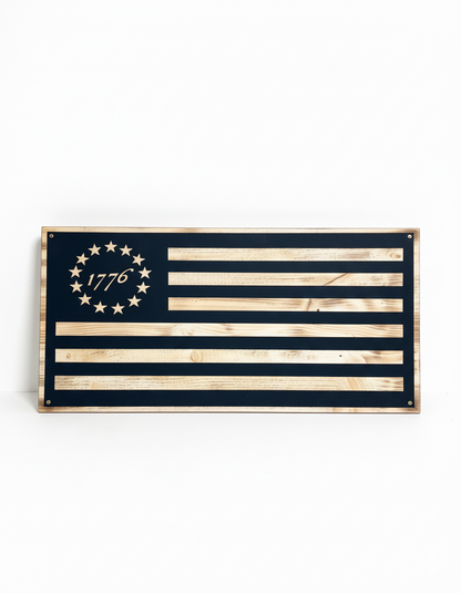 Betsy Ross Torched Pine Flag