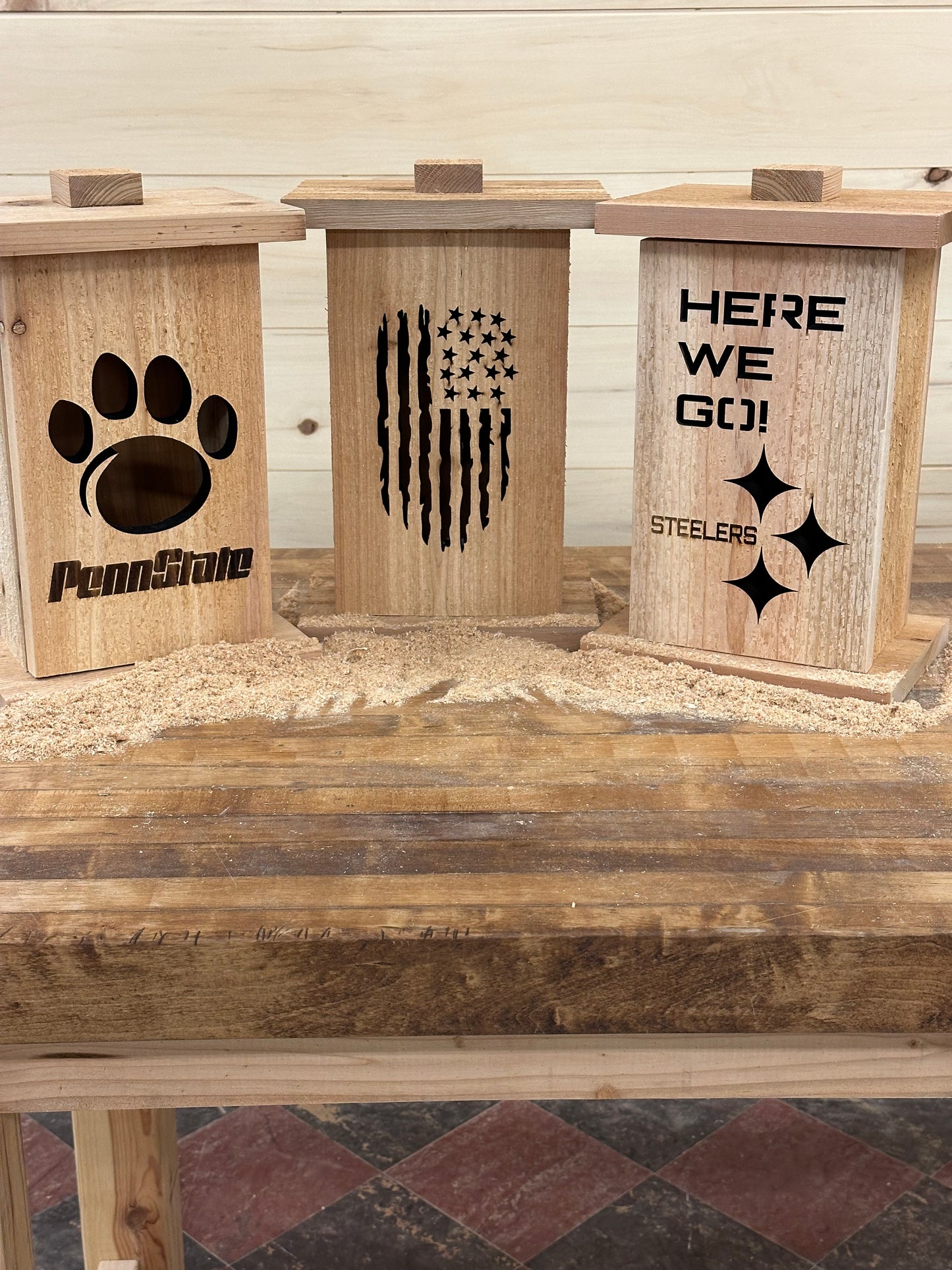 Themed Wood Lantern with Removable Front