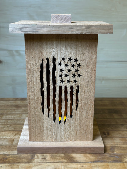 Themed Wood Lantern with Removable Front