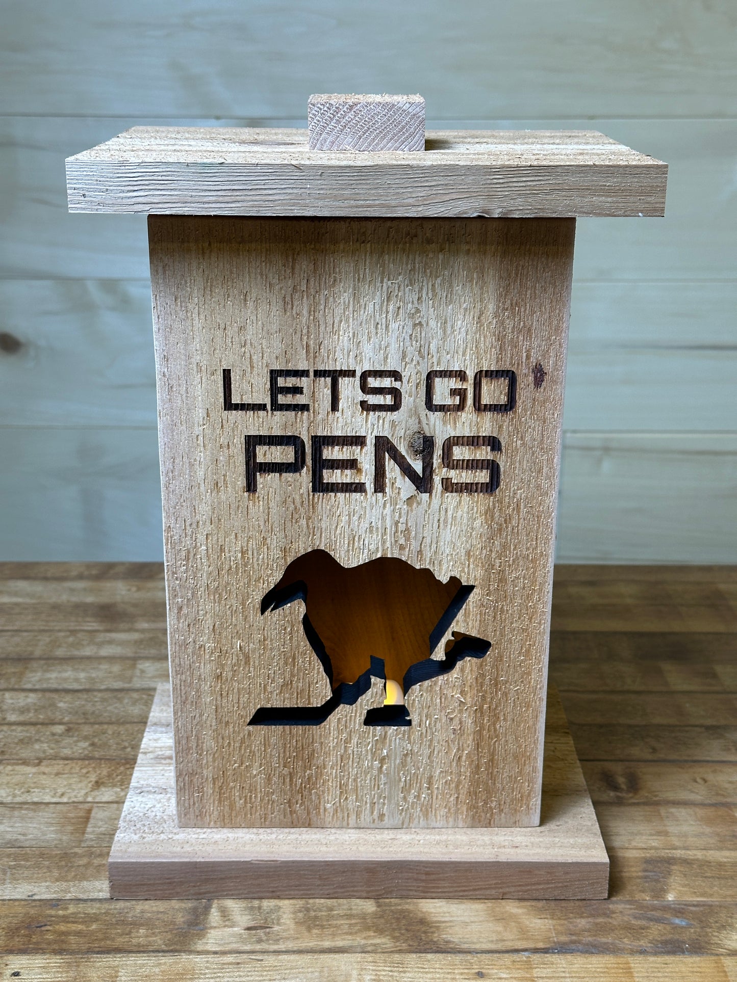 Themed Wood Lantern with Removable Front