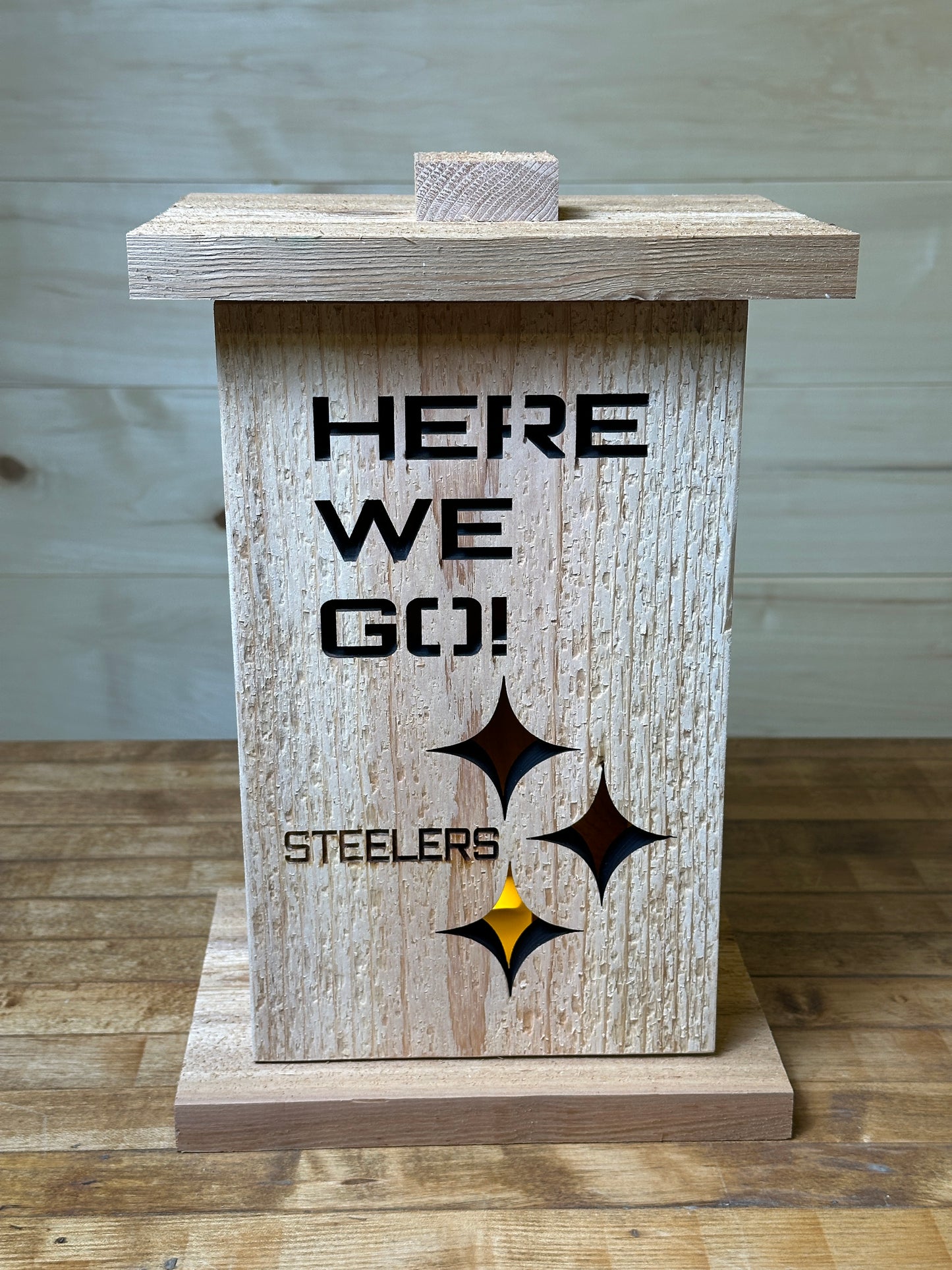 Themed Wood Lantern with Removable Front