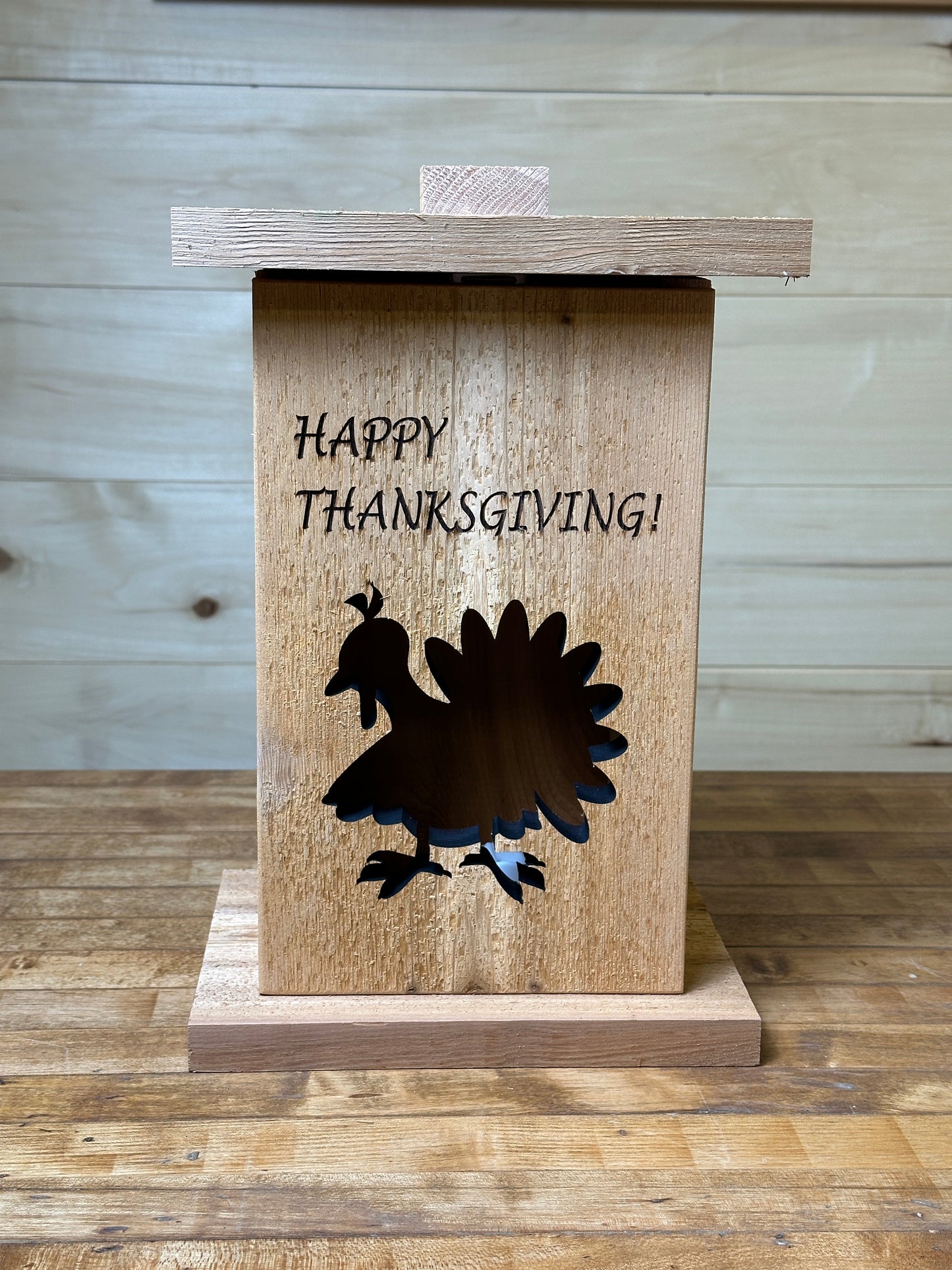 Themed Wood Lantern with Removable Front