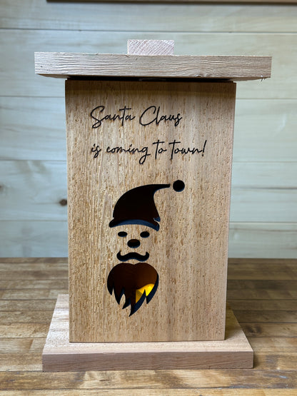 Themed Wood Lantern with Removable Front