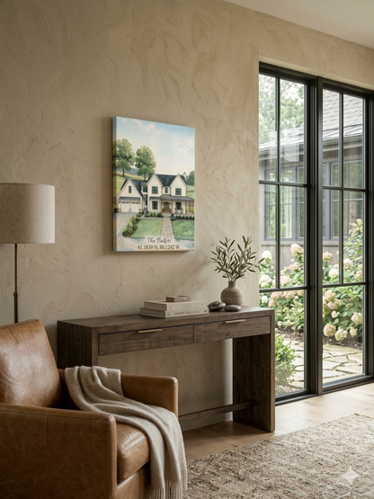 Custom Watercolor Home Portrait – Canvas