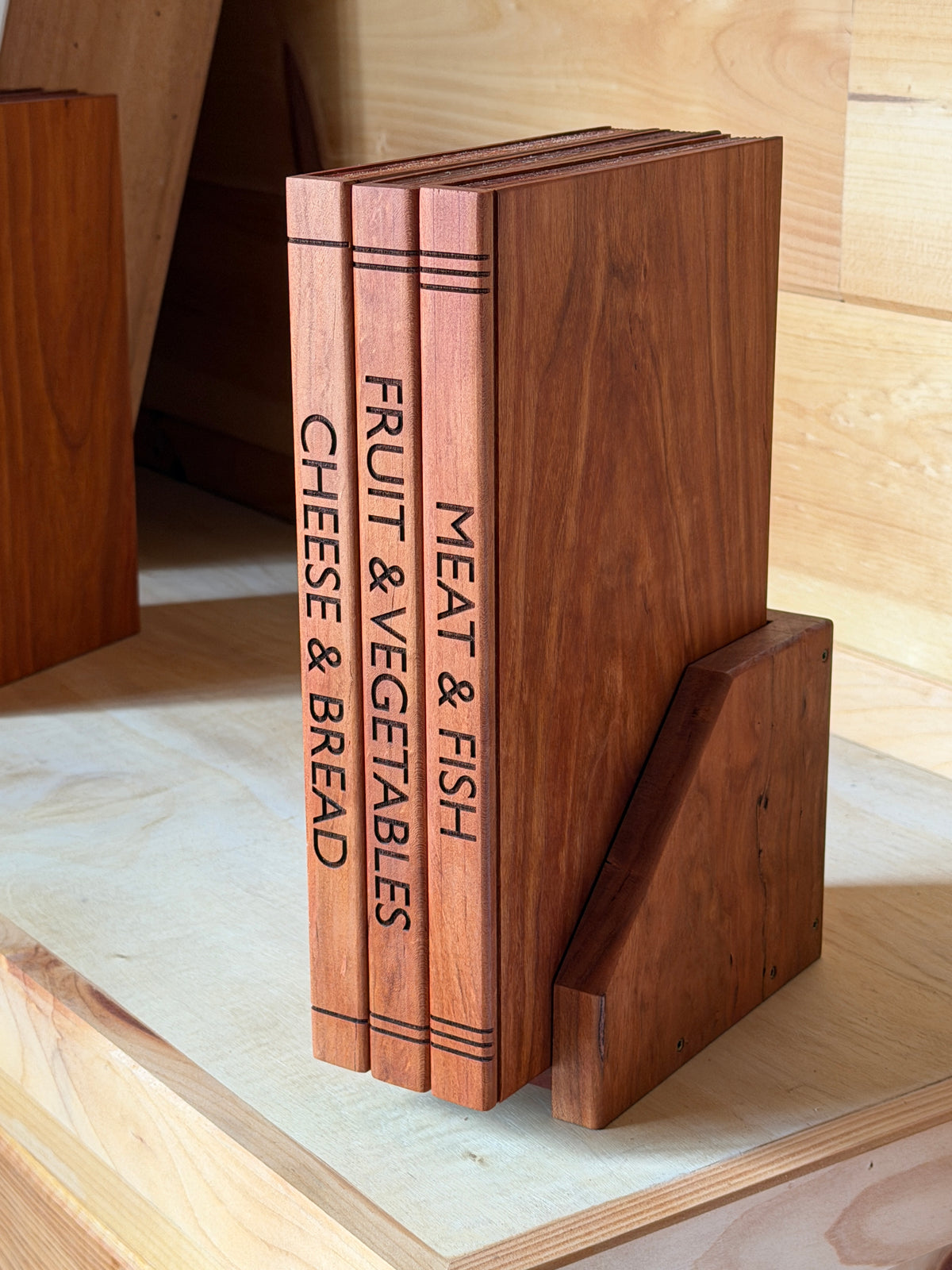 Handcrafted Cherry Wood Book Style Cutting Boards