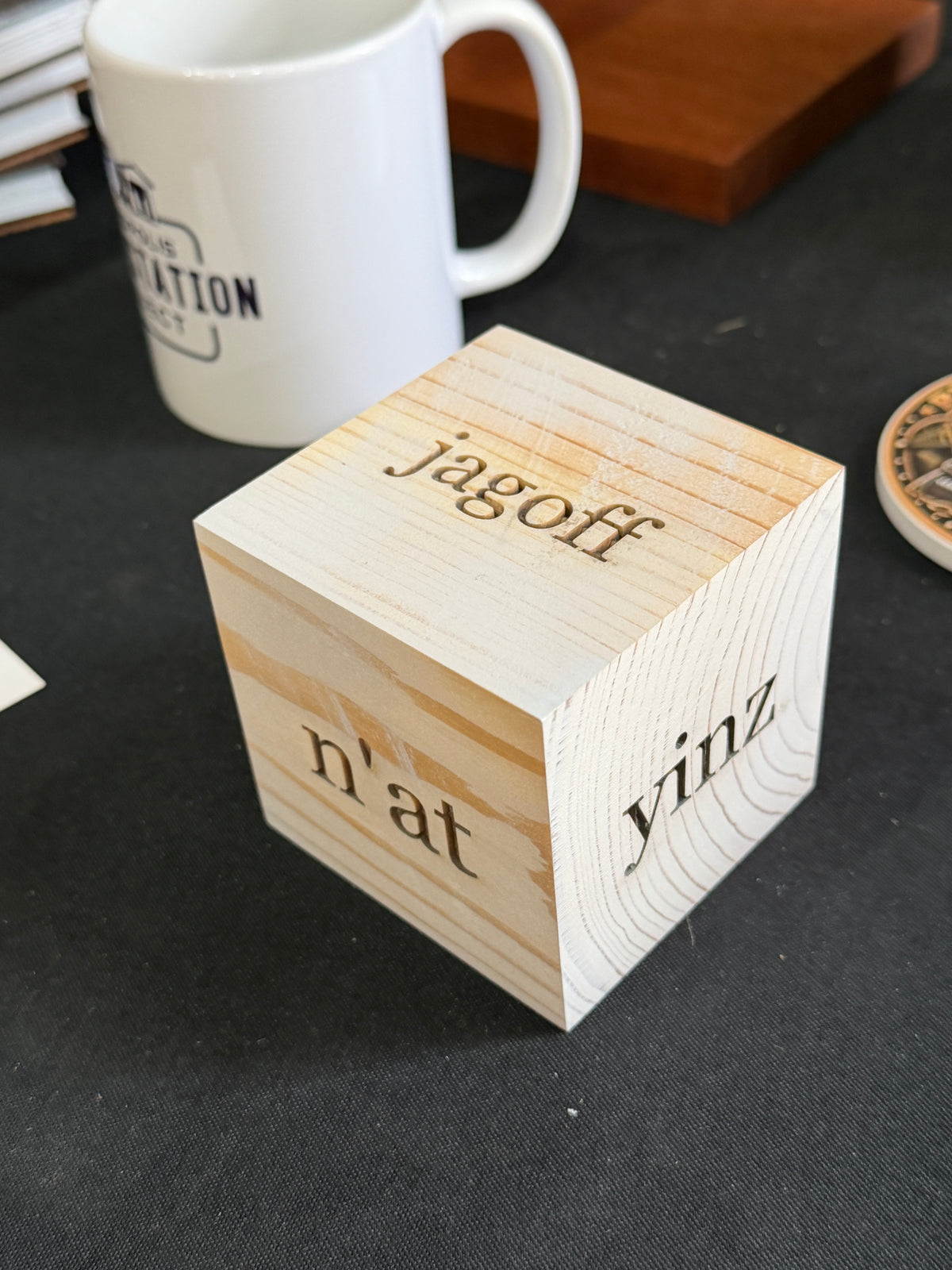 Pittsburghese Wooden Cube