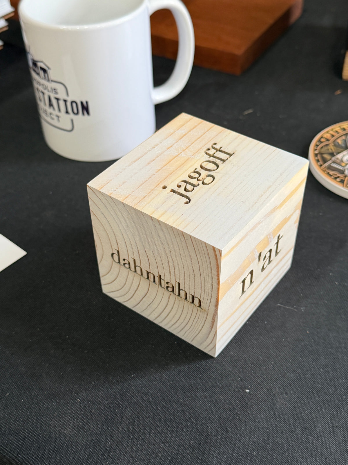 Pittsburghese Wooden Cube