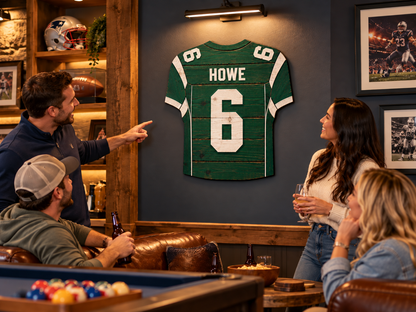 Personalized Wooden Football Jersey – Custom Sports Wall Art