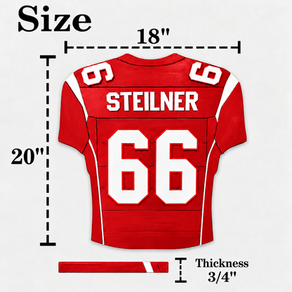Personalized Wooden Football Jersey – Custom Sports Wall Art