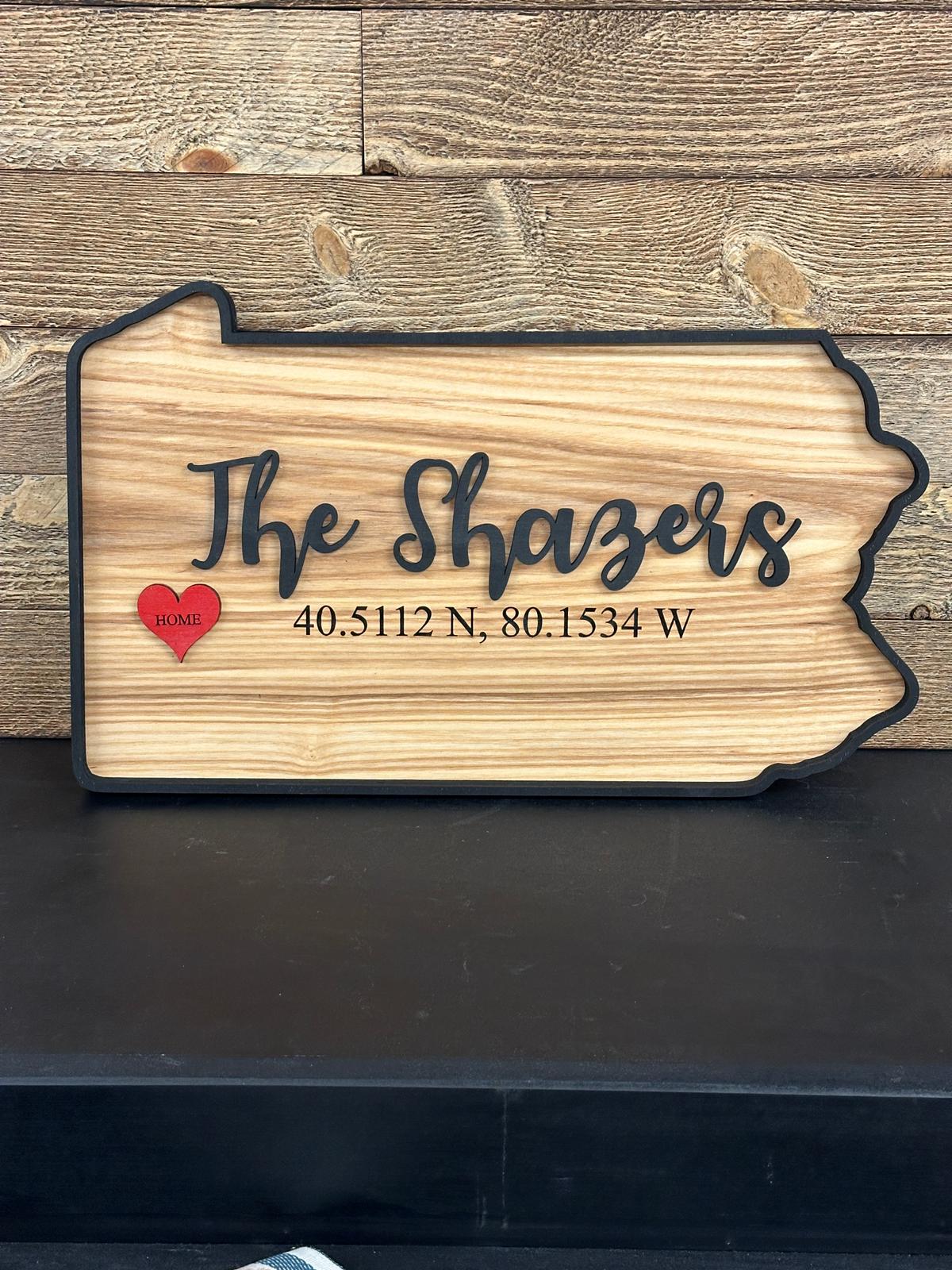PA Shaped Wall Hanger Closing Gift