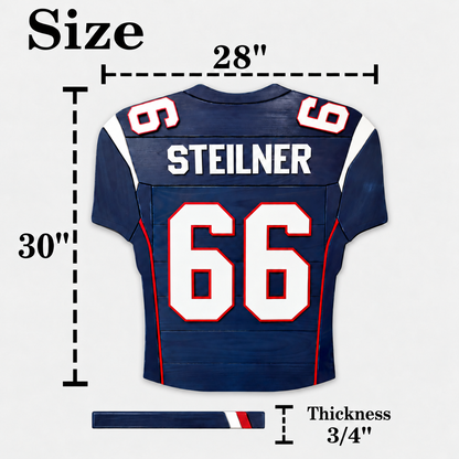 Personalized Wooden Football Jersey – Custom Sports Wall Art