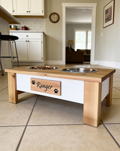 Cedar & Pine Dog Bowl Stand