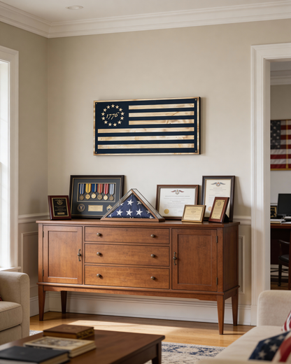 Betsy Ross Torched Pine Flag