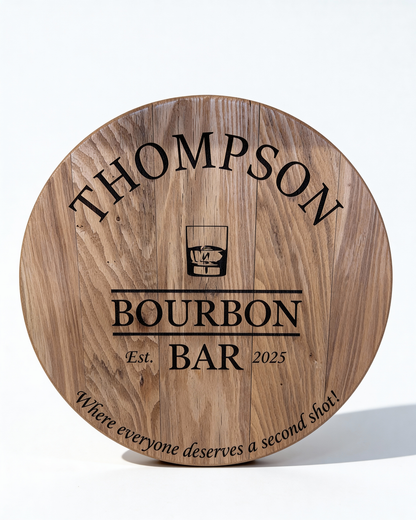 Bourbon Barrel Lid Sign