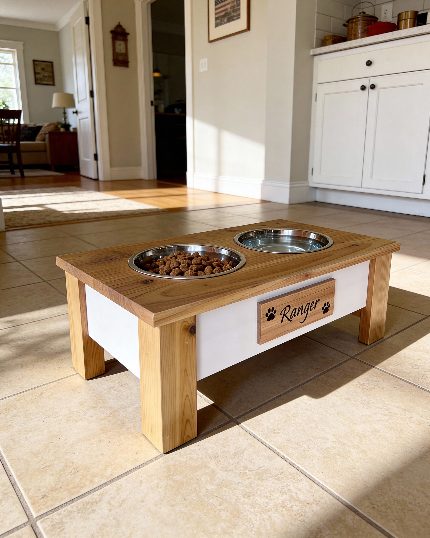 Cedar & Pine Dog Bowl Stand