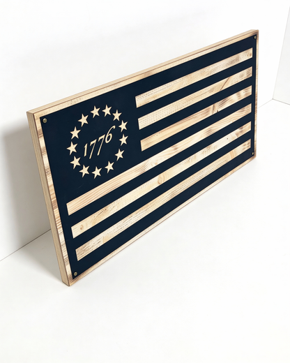 Betsy Ross Torched Pine Flag