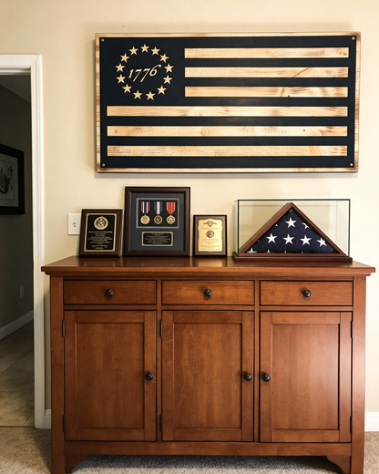 Betsy Ross Torched Pine Flag