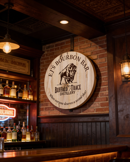 Bourbon Barrel Lid Sign
