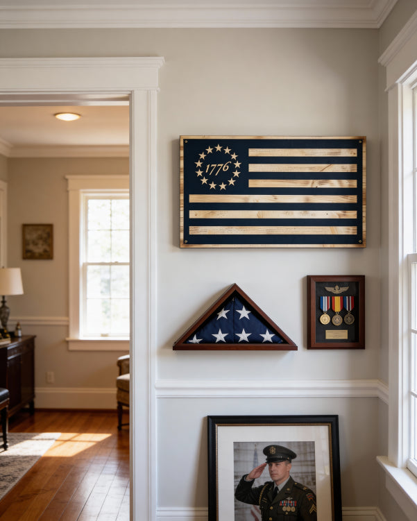 Betsy Ross Torched Pine Flag