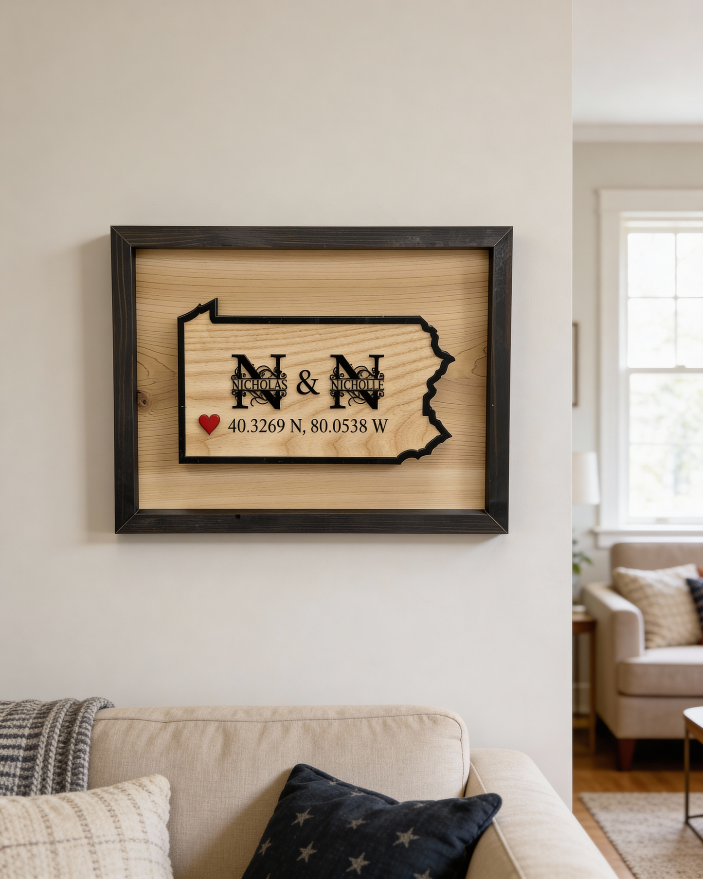 PA Monogram Wall Art
