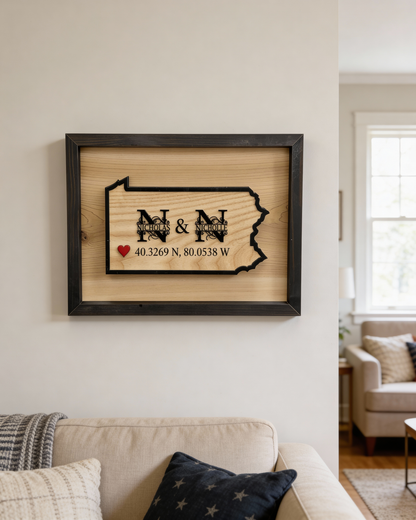 PA Monogram Wall Art